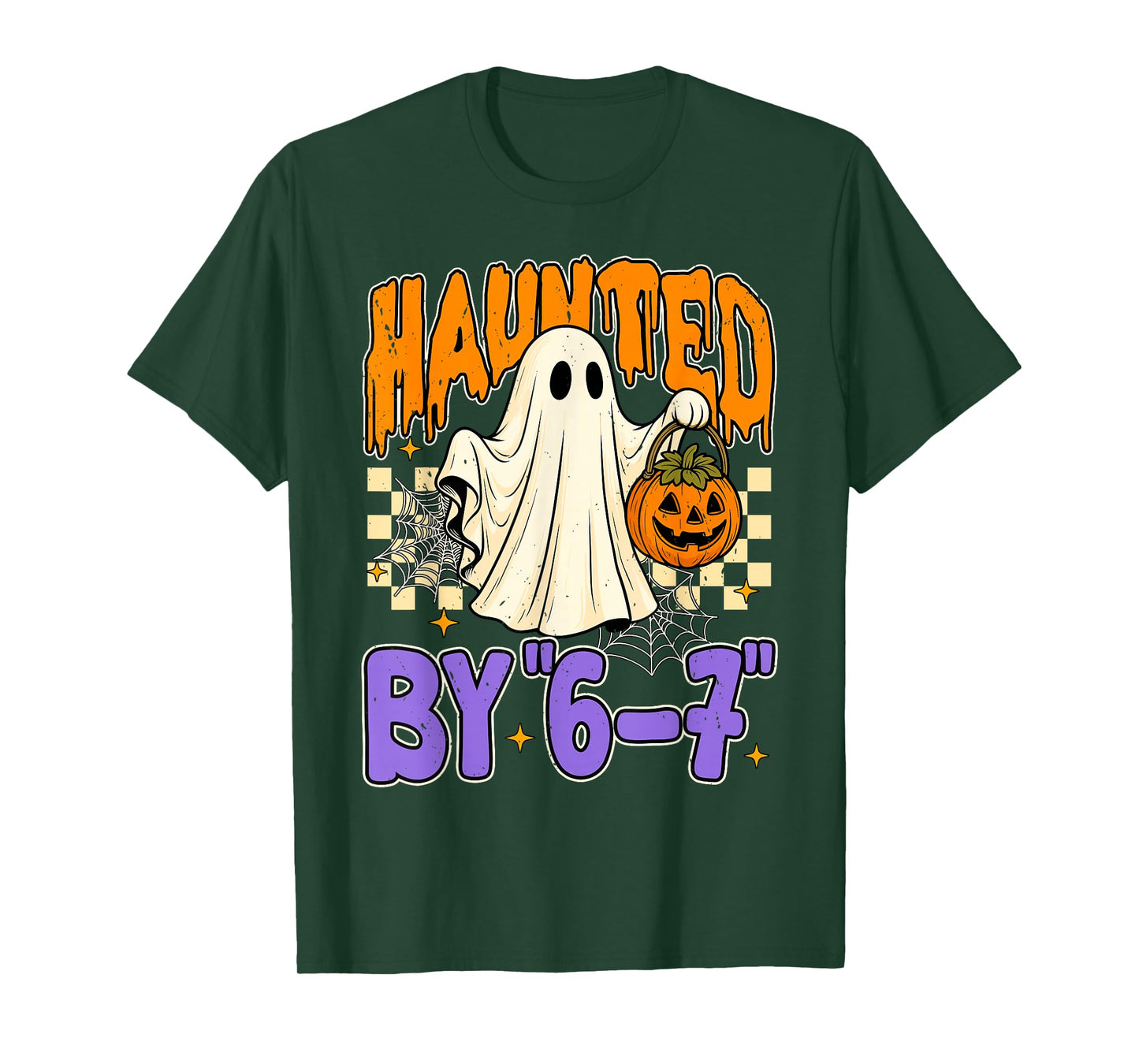 67 Meme Halloween Haunted- Funny Ghost and Pumpkin Halloween T-Shirt