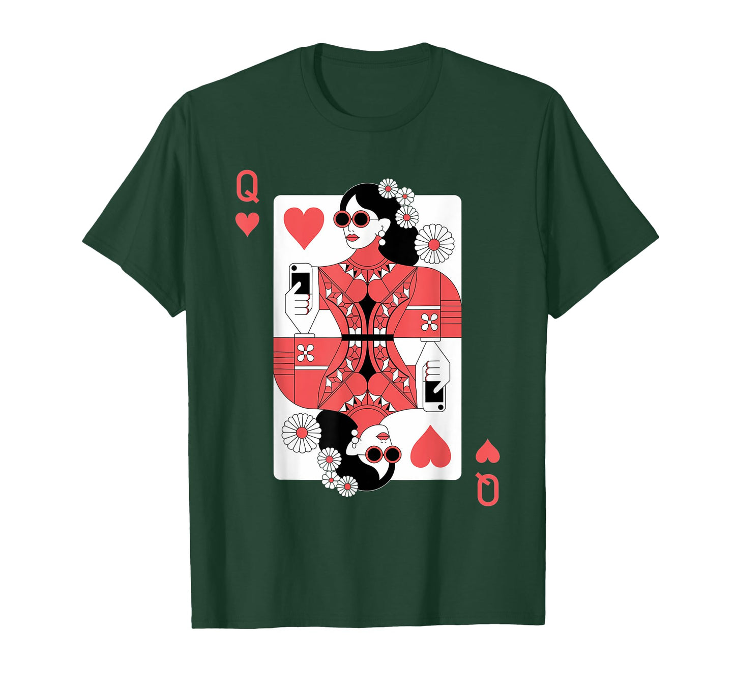 Modern Queen of Hearts Playing Card T-Shirt