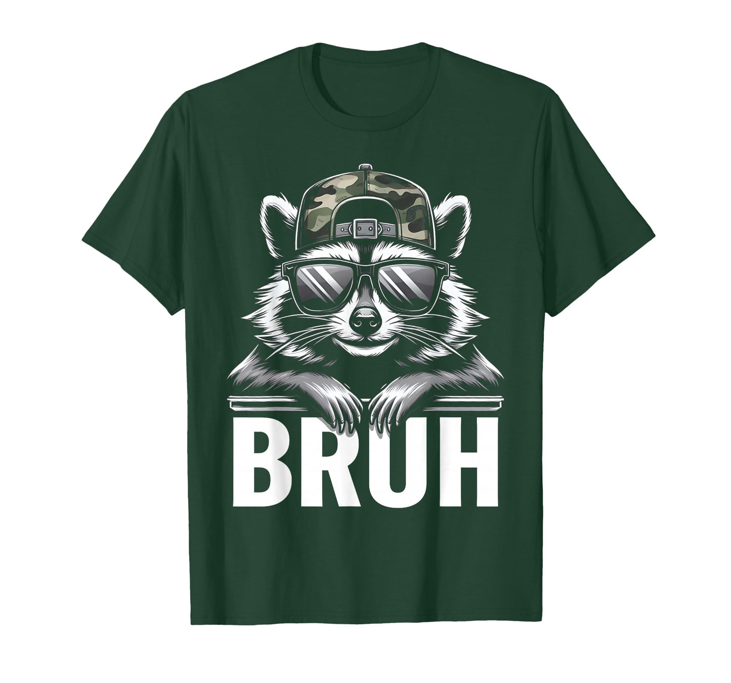 Bruh Raccoon Trash Racoon Camo Hat Youth Teens Kids Slang T-Shirt