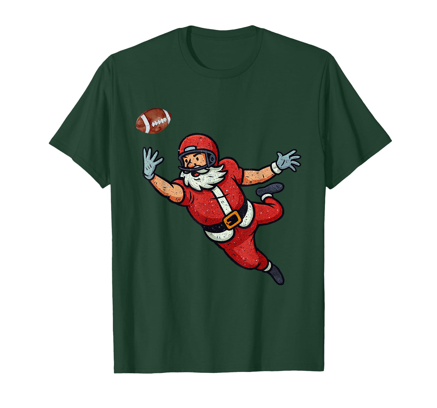 Santa Claus Playing American Football Xmas Holiday Christmas T-Shirt