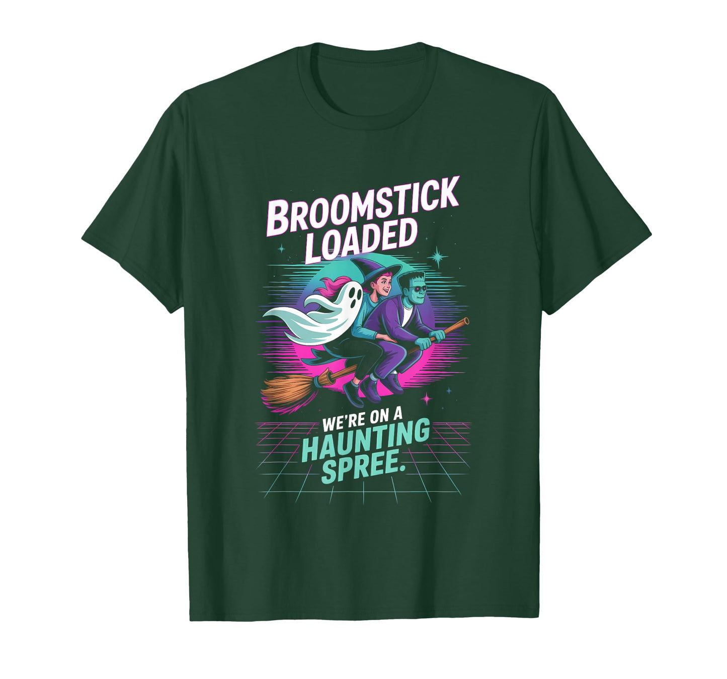 Halloween Ghost Witch Frankenstein Haunting Spree Graphic T-Shirt