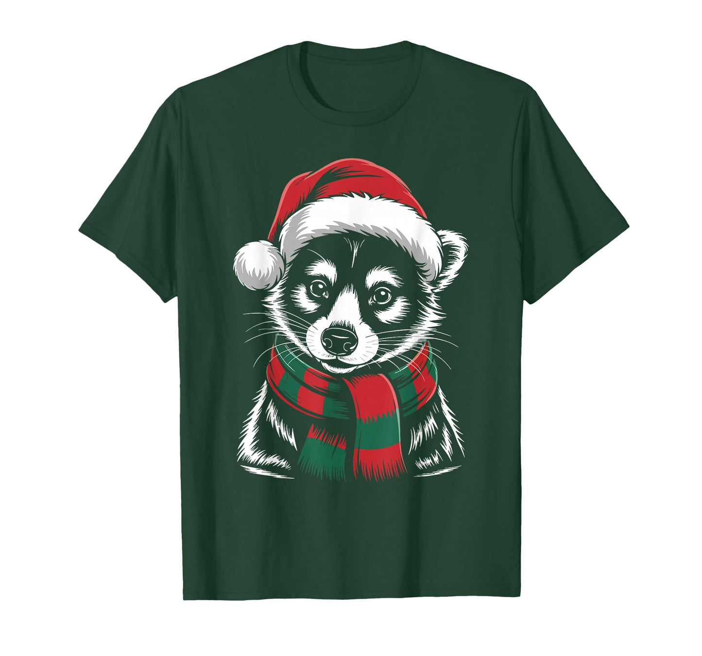 Coati Xmas Santa Hat Scarf Christmas Costume T-Shirt