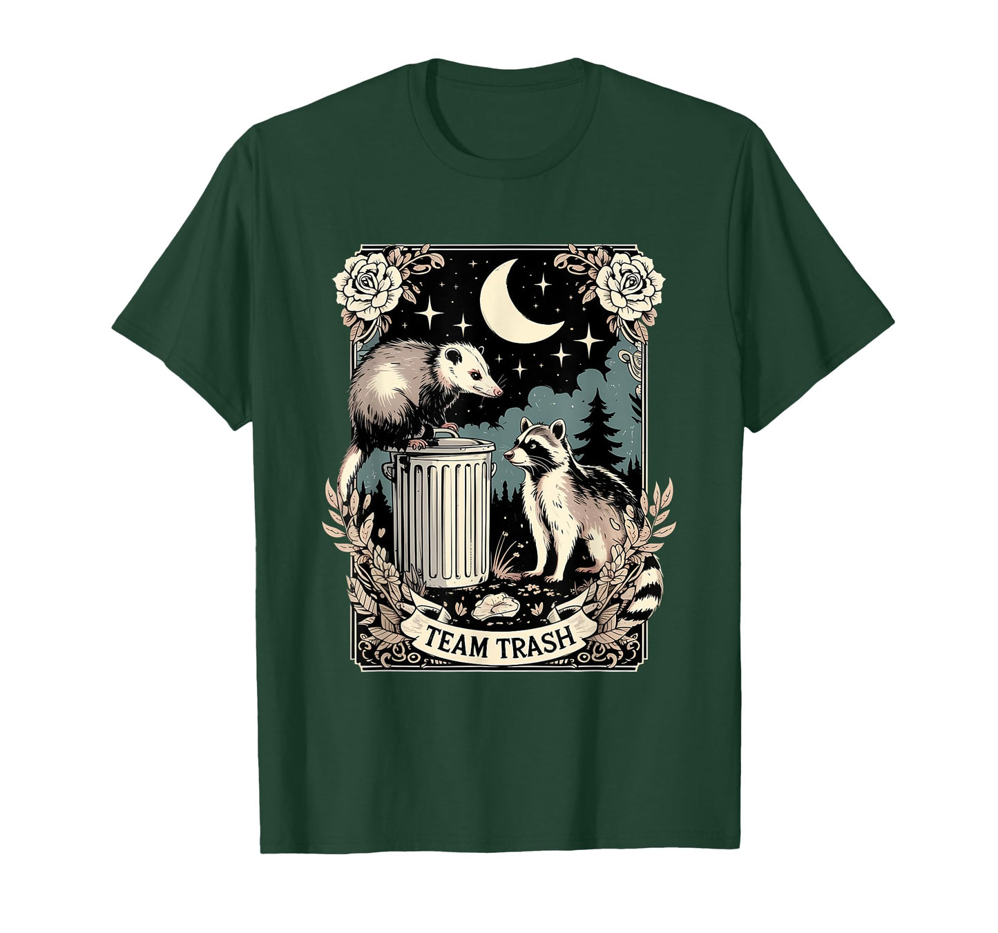 Team Trash Raccoon Possum Vintage Tarot Card Funny Racoon T-Shirt