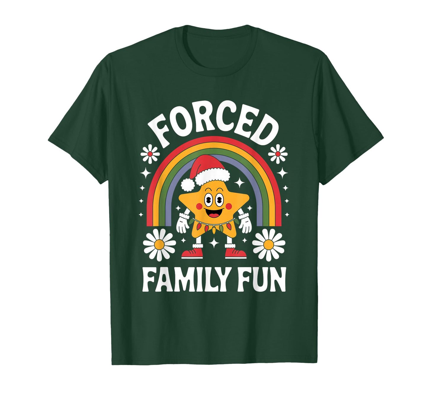 Forced Family Fun T Shirt Funny Sarcastic Christmas Tee T-Shirt