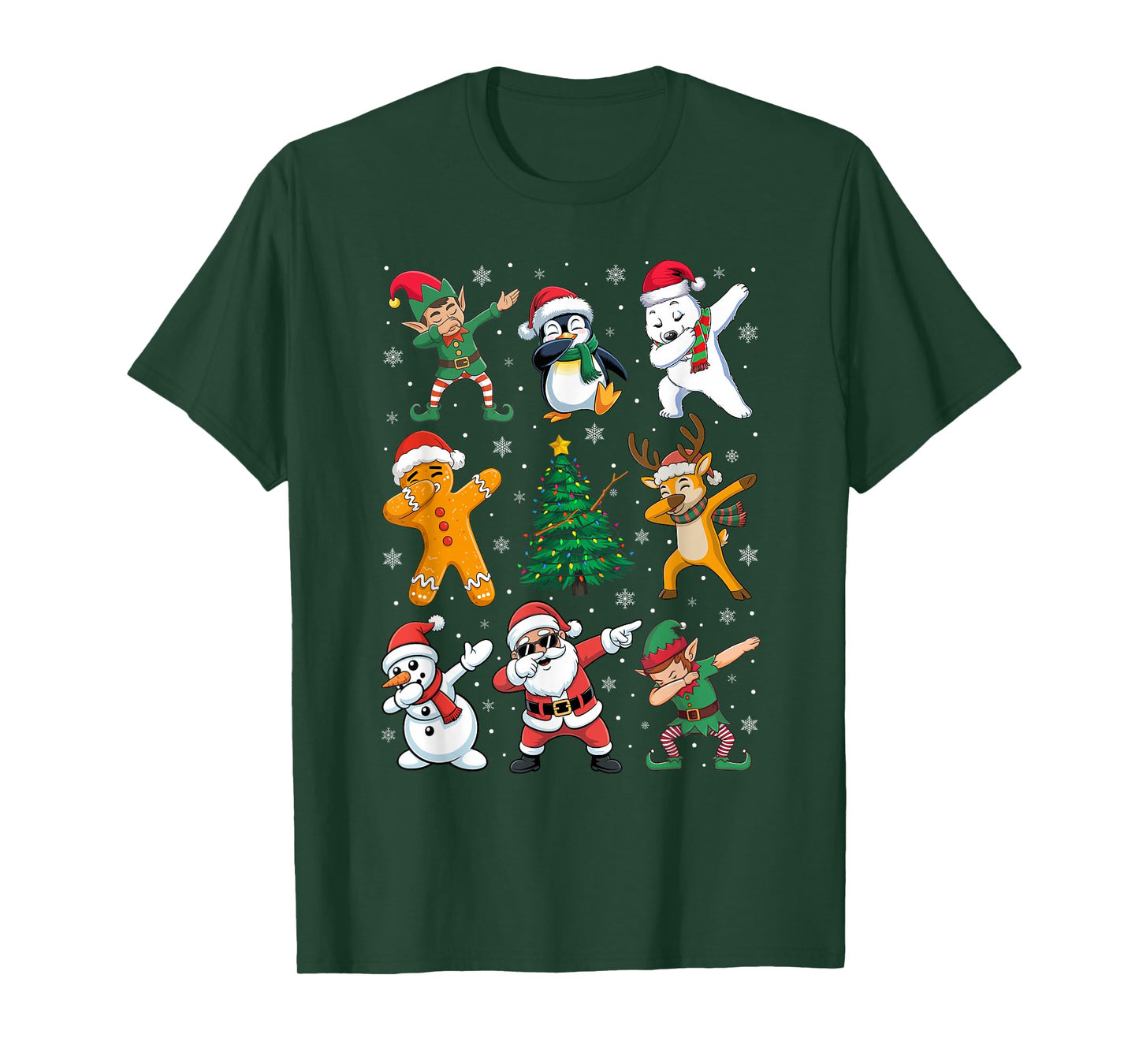 Christmas Squad Dabbing Santa Elf Family Matching Pajamas T-Shirt