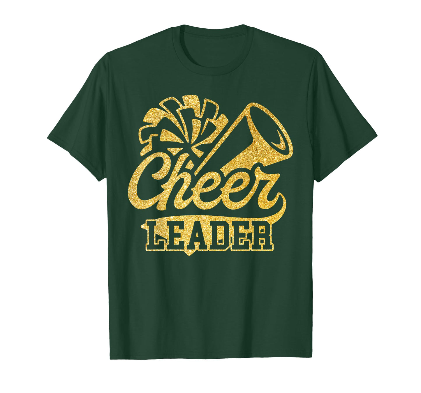 Cheer Leader Era Youth Cheerleader Cheerleading Black Gold T-Shirt