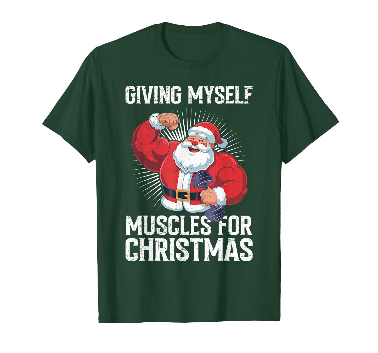 Santa Claus Giving Myself Muscles for Christmas T-Shirt