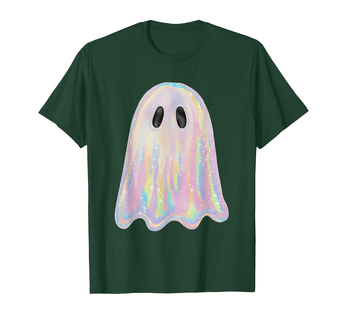 Pastel Galaxy Ghost Halloween Girl Kids Ghost Coquette Bow T-Shirt