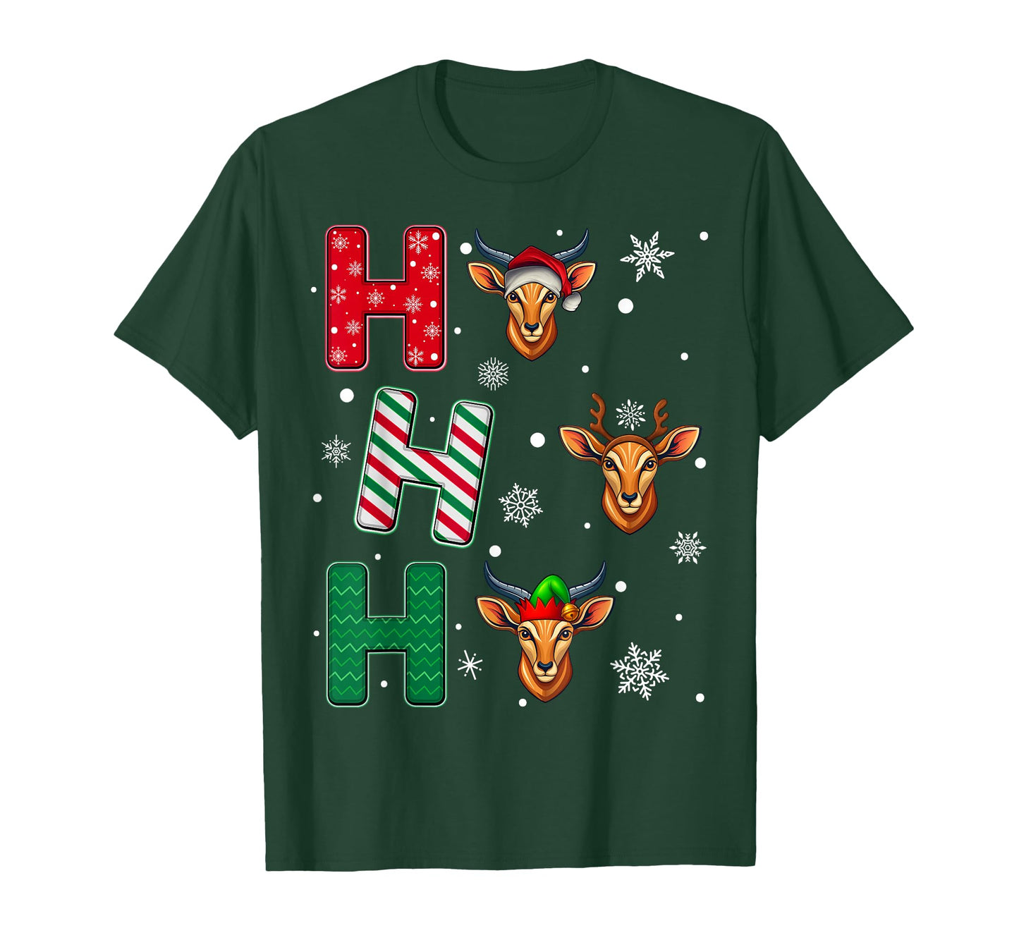 Ho Ho Ho Chamois Animal Christmas Santa Elf Xmas T-Shirt