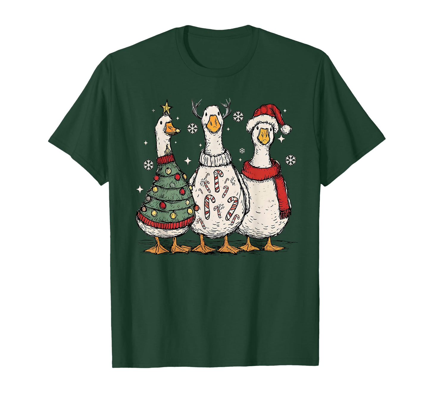 Merry Christmas Funny Goose Santa Squad Pajamas Xmas Holiday T-Shirt