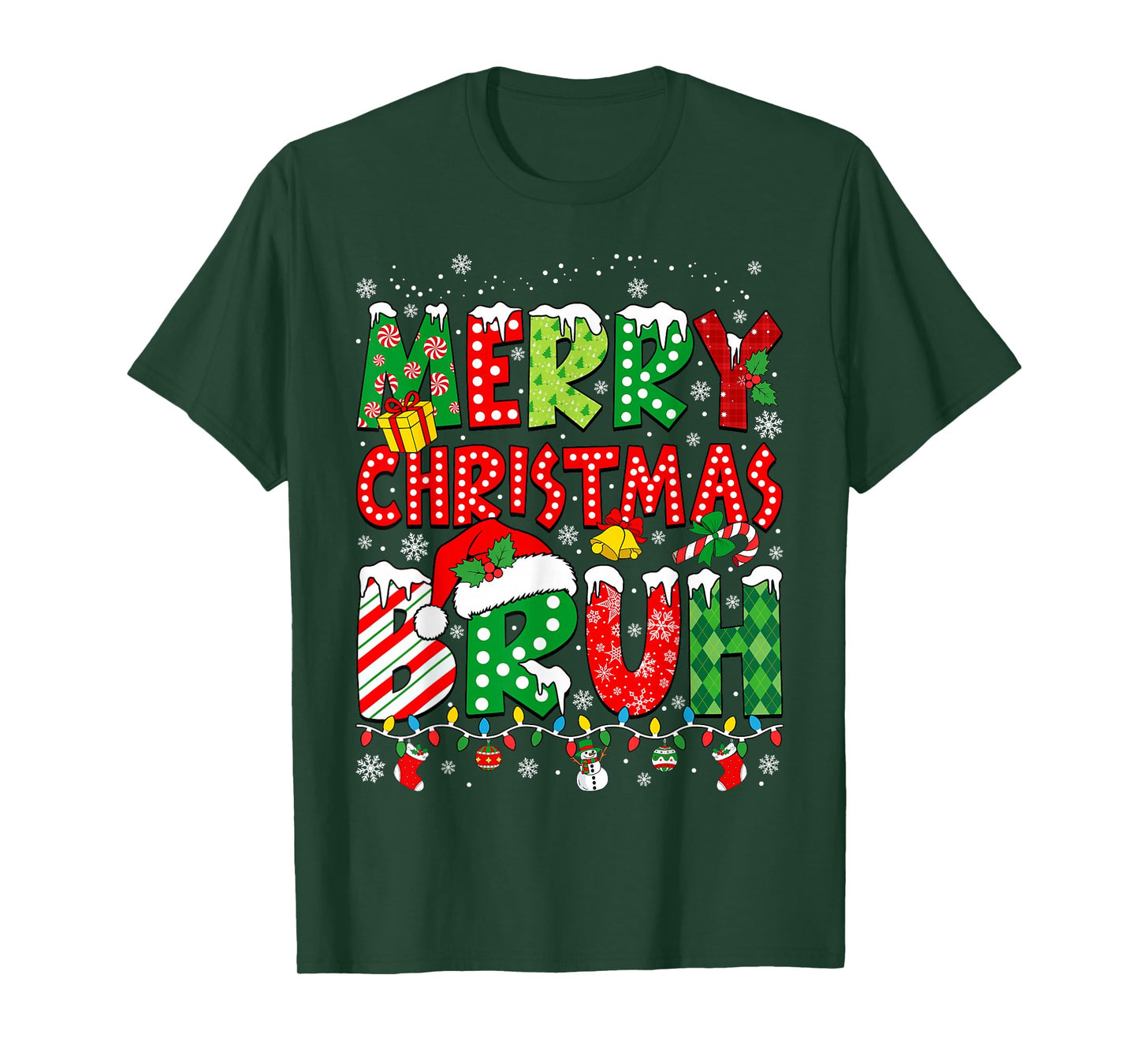 Bruh Meme Funny Saying Bro Greeting Teens Boys Men Christmas T-Shirt