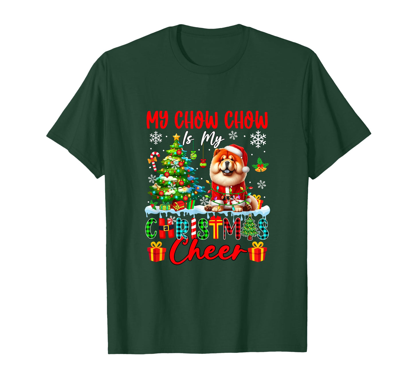 My Chow Chow is My Xmas Cheer Funny Santa Dog Owner Kids T-Shirt