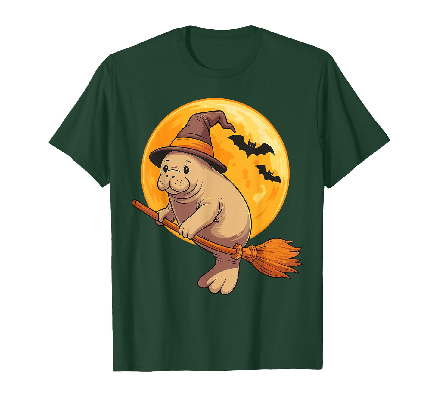 Manatee Witch Hat Pumpkin Halloween Costume Men Women Kids T-Shirt