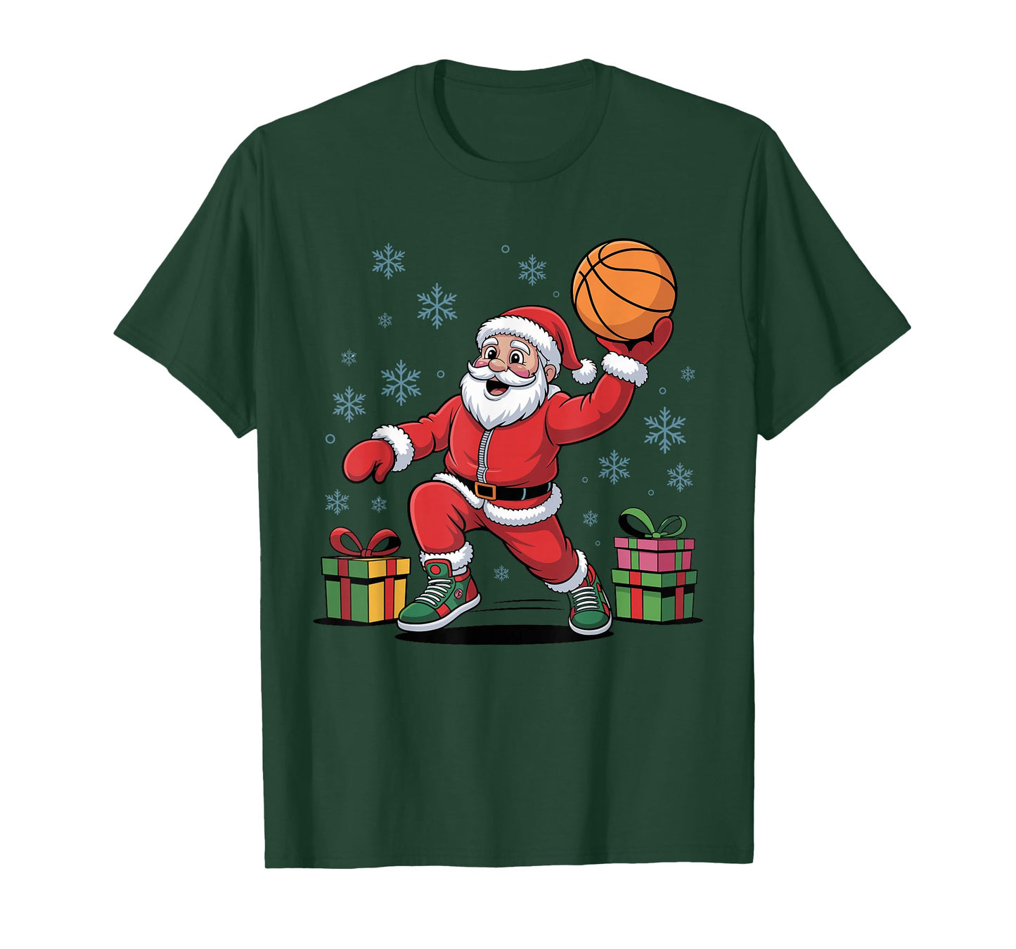 Funny Santa Playing Basketball Holiday Christmas Xmas Pajama T-Shirt