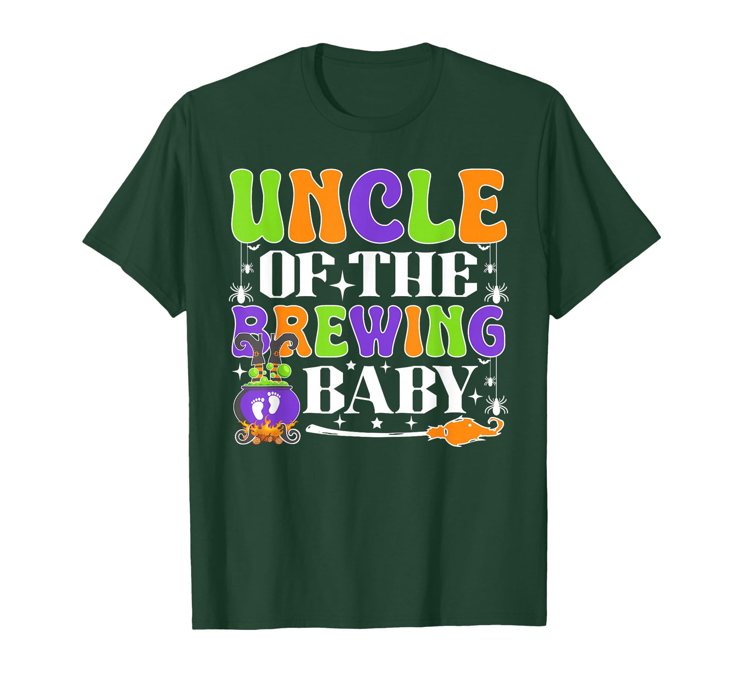 Uncle of The Brewing Baby Halloween Witch Baby Shower T-Shirt