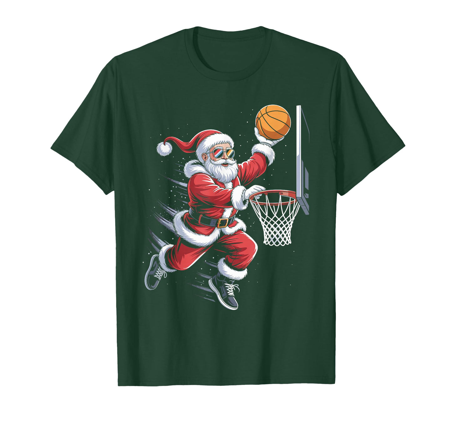 Funny Santa Claus Basketball Player Christmas for Kids Men T-Shirt