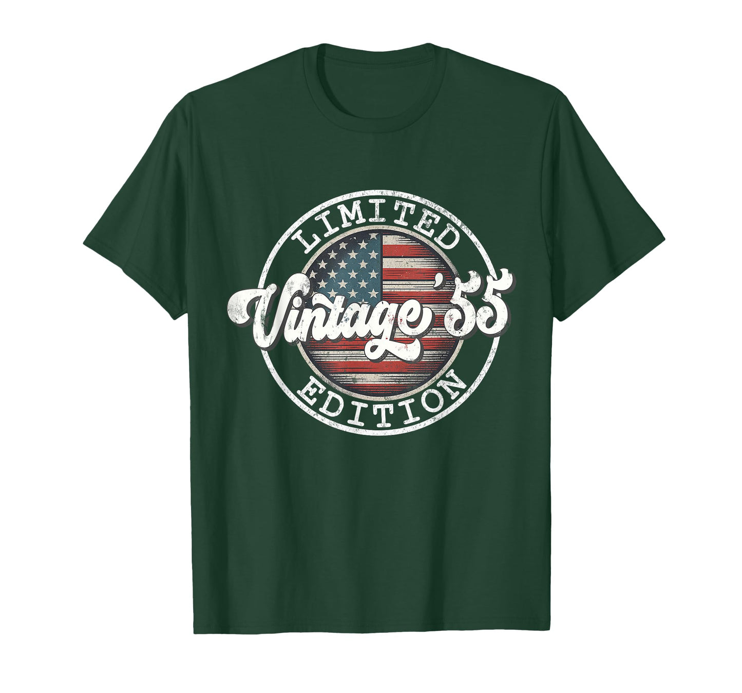 70 Year Old Vintage 1955 70th Birthday USA Flag Men Women T-Shirt