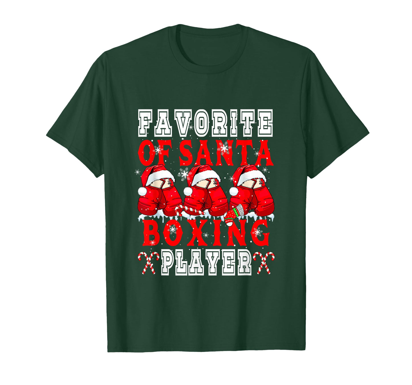 Favorite of Xmas Santa Funny Boxing Player Matching Team T-Shirt