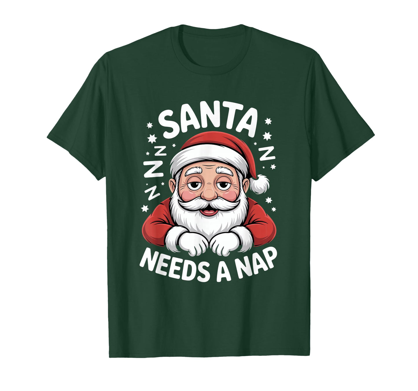 Santa Needs A Nap Funny Christmas Holiday Humor T-Shirt