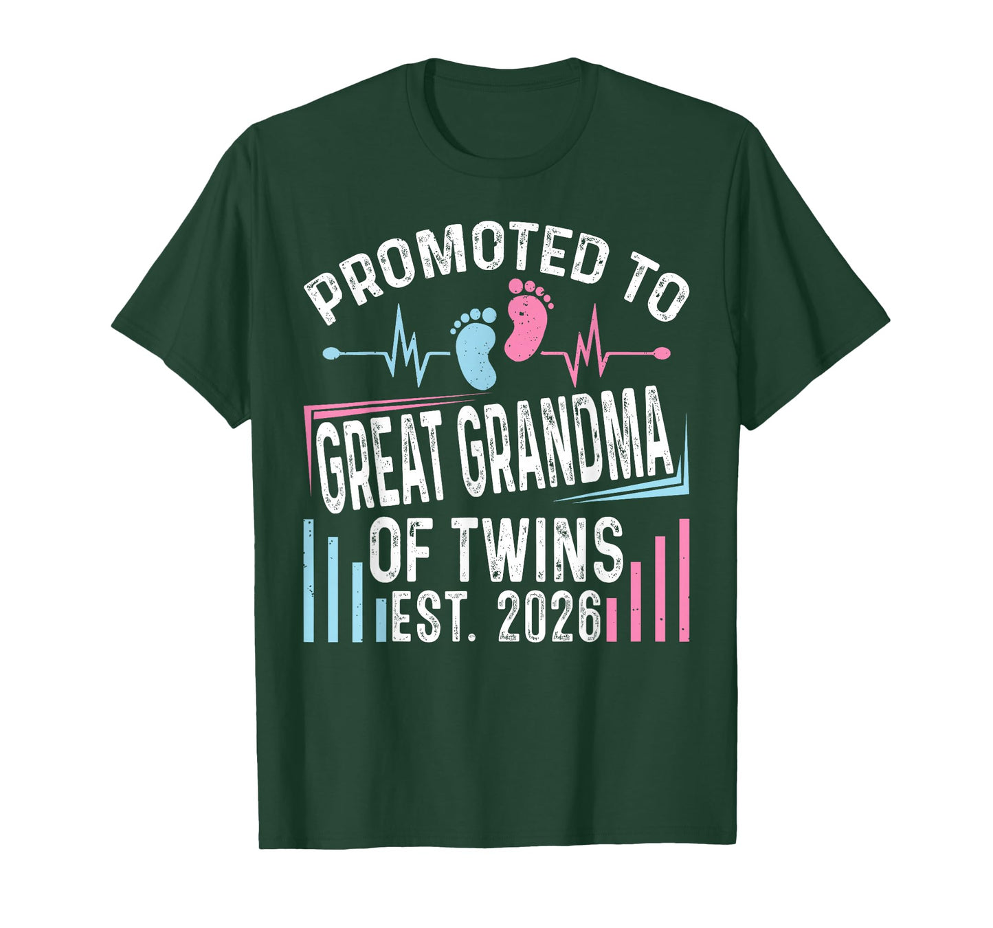Promoted to Great Grandma of Twins Est 2026 Baby Shower T-Shirt