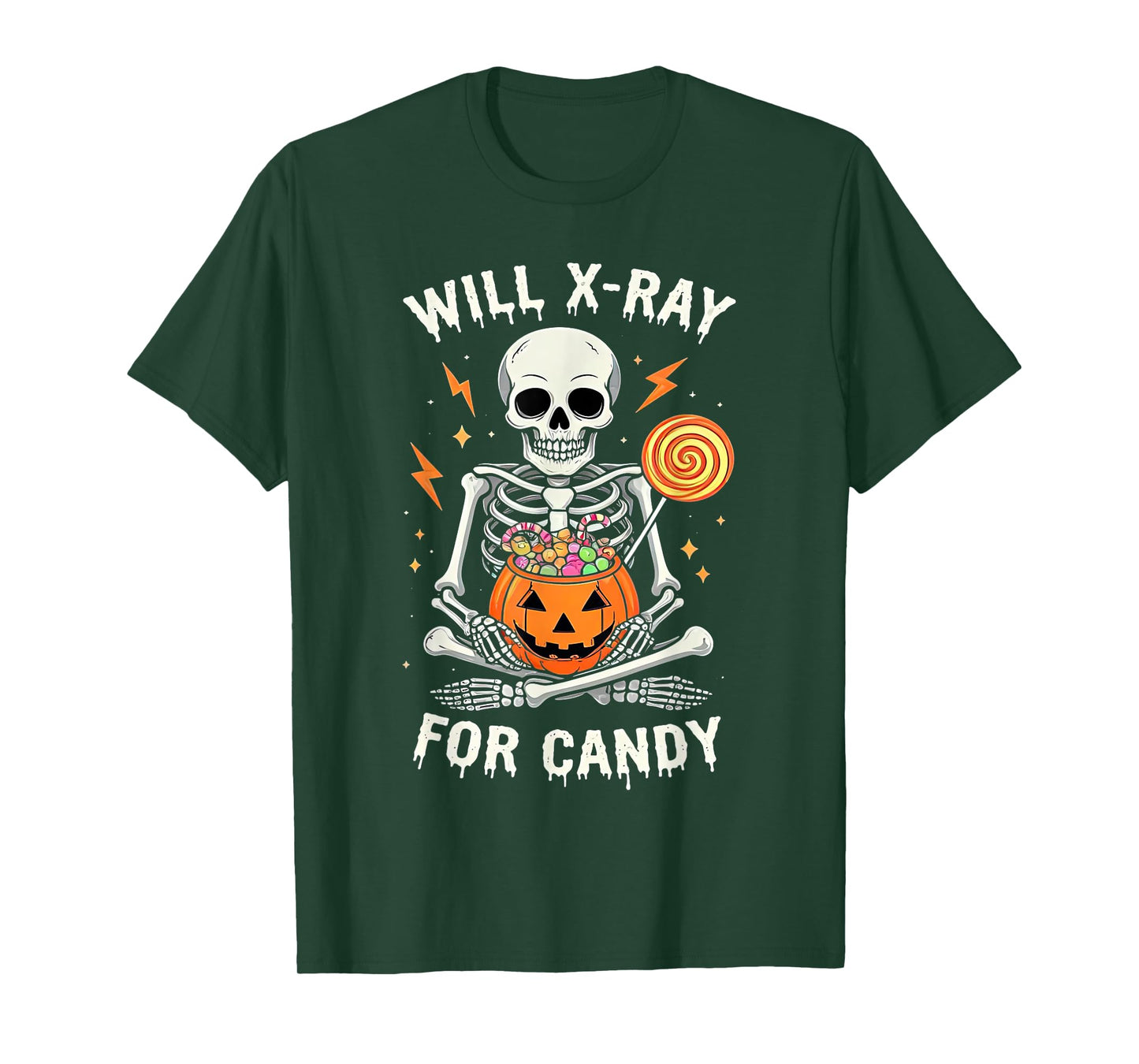 Will X-Ray for Candy Cute Halloween Skeleton Candy Radiology T-Shirt