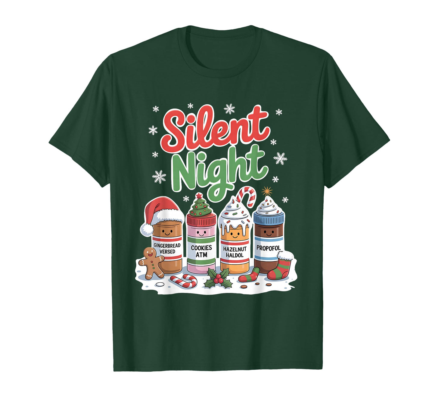 Silent Night Funny Nurse Christmas Medical Holiday Humor T-Shirt