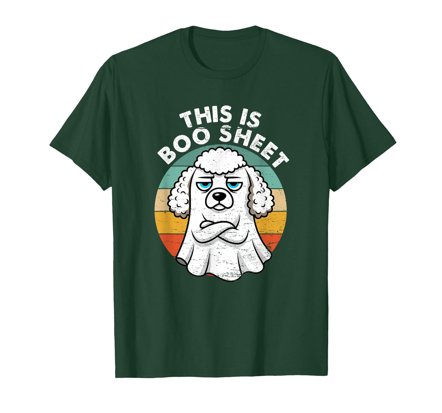 This is Boo Sheet Poodle Dog Retro Halloween Funny Dog T-Shirt