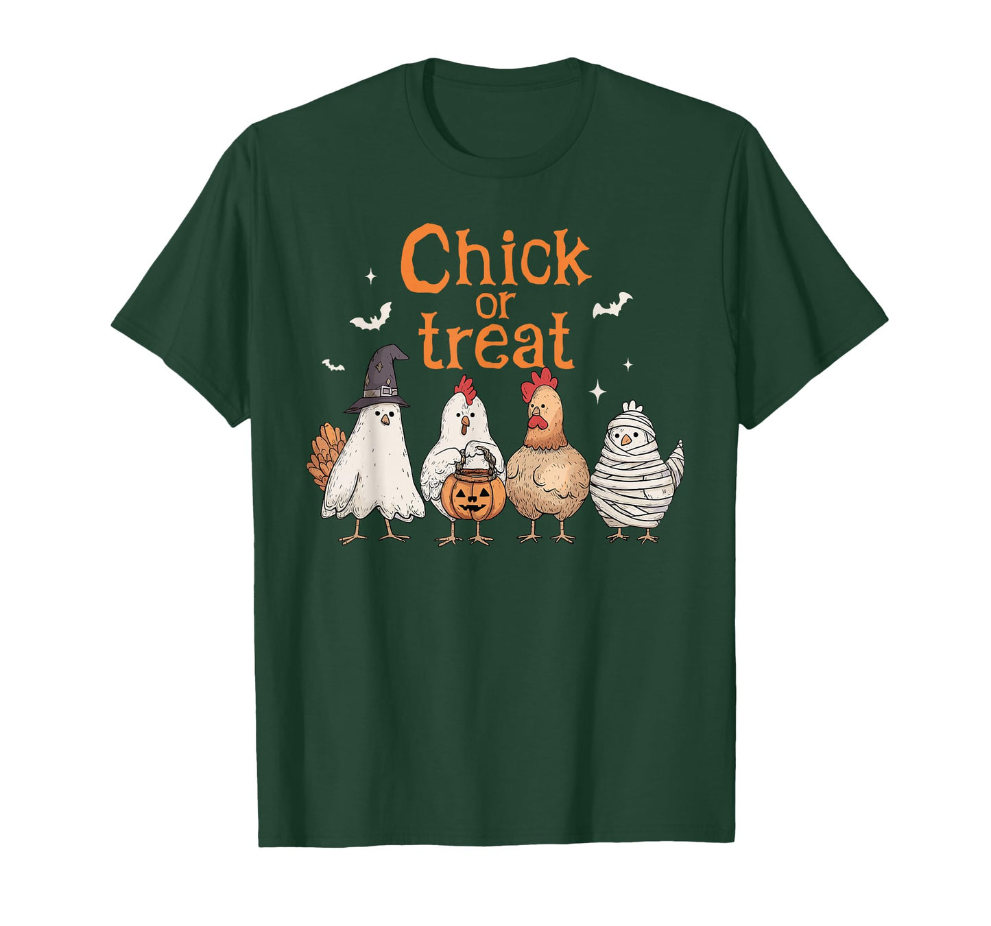 Chick Or Treat Halloween Witch Spooky Chicken Pumpkin Kids T-Shirt