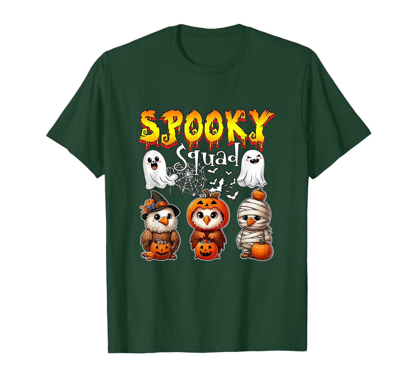 Spooky Halloween Squad Three Cute Eagles Cosplay Witch T-Shirt