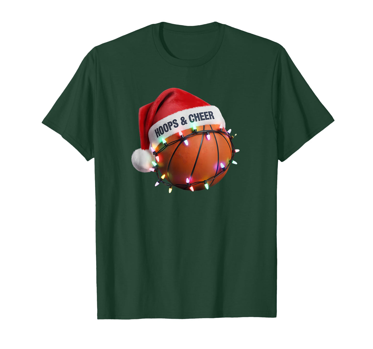 Hoops and Cheer Funny Basketball Christmas T-Shirt