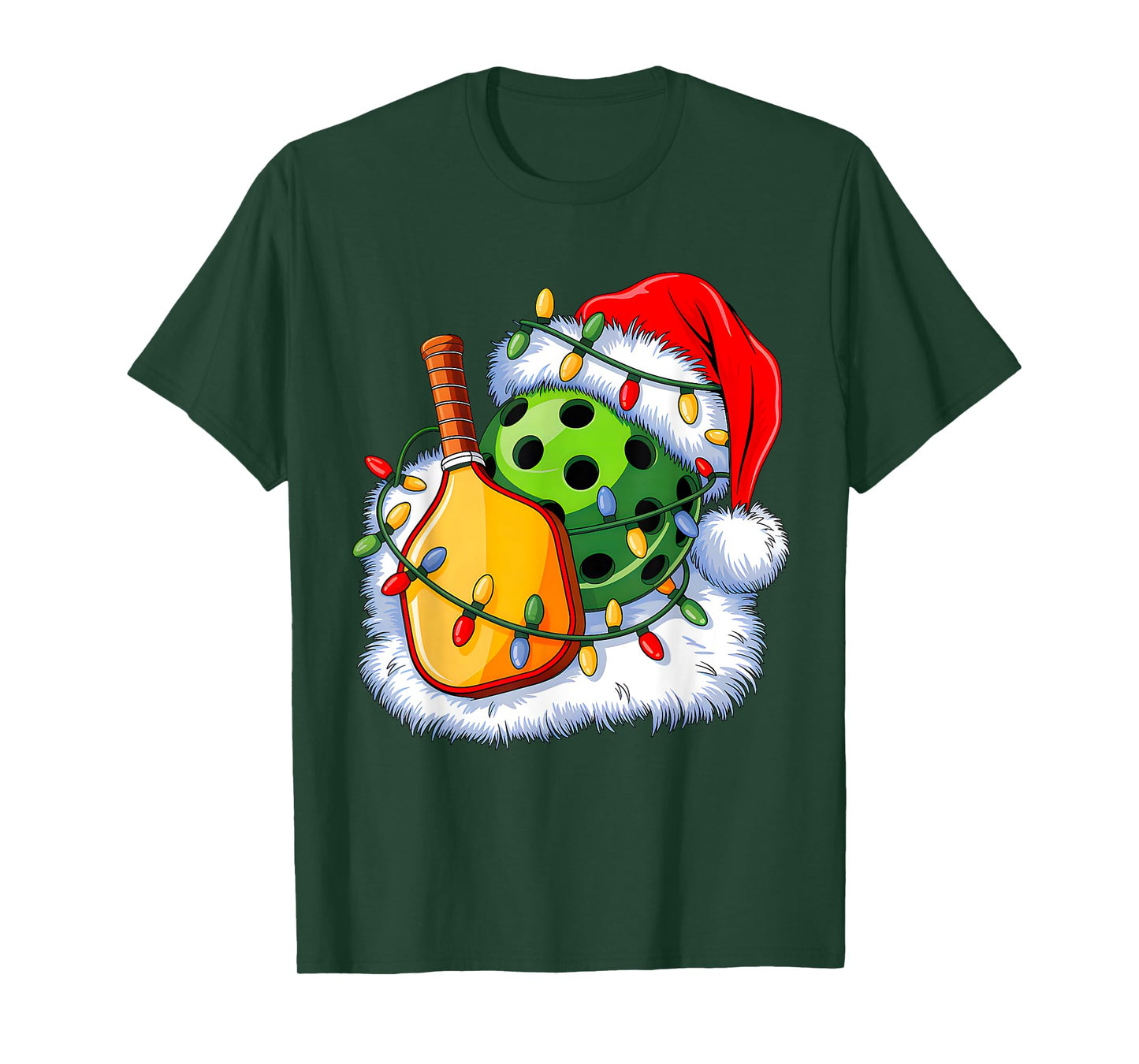 Christmas Pickleball Santa Xmas Pickleball Lover Men Boys T-Shirt