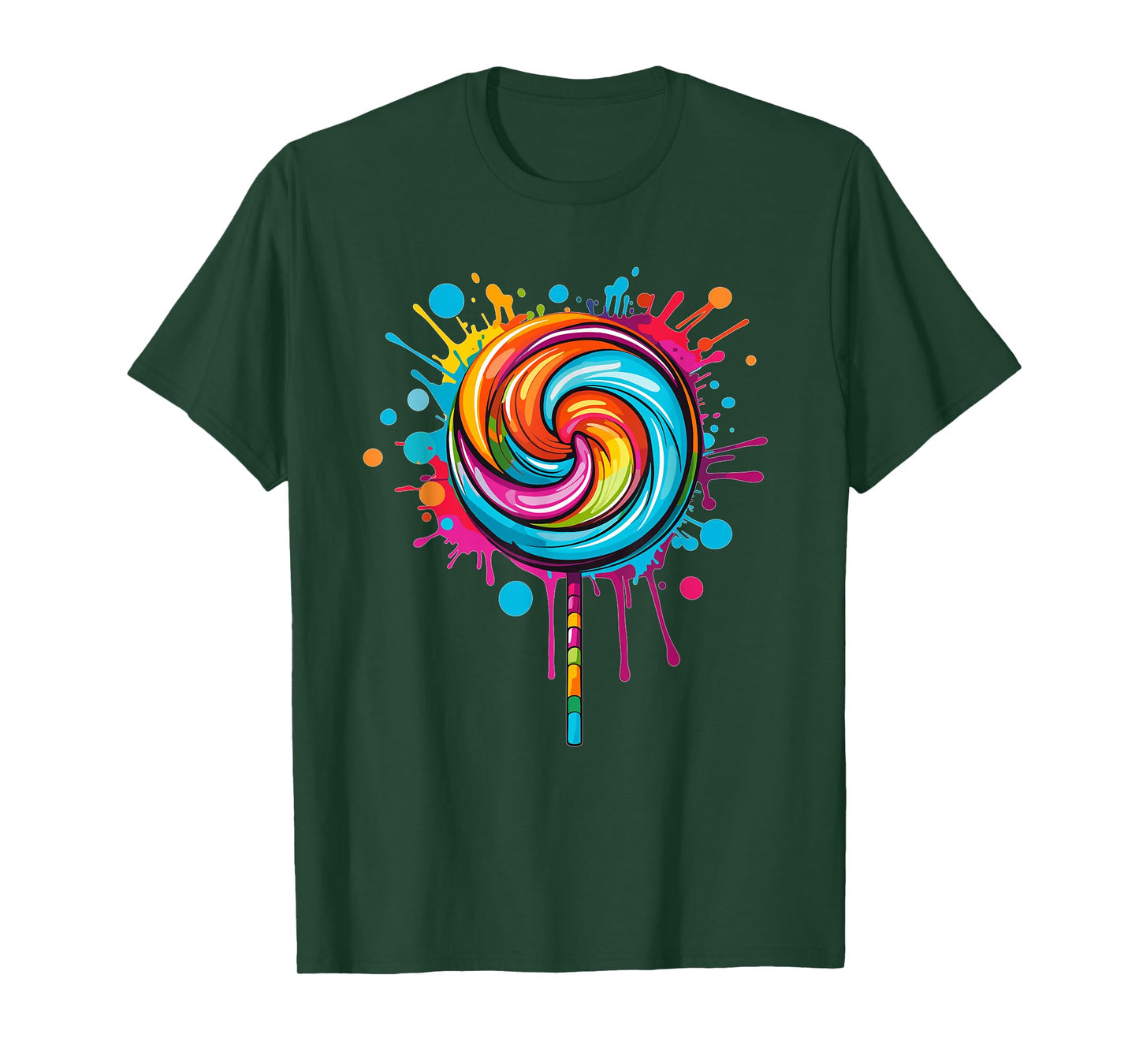 Vibrant Lollipop Swirl Color Explosion T-Shirt