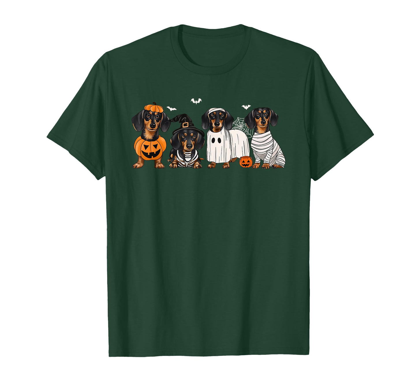 Weiner Dog Witch Happy Halloweenie Cute Halloween Dachshund T-Shirt