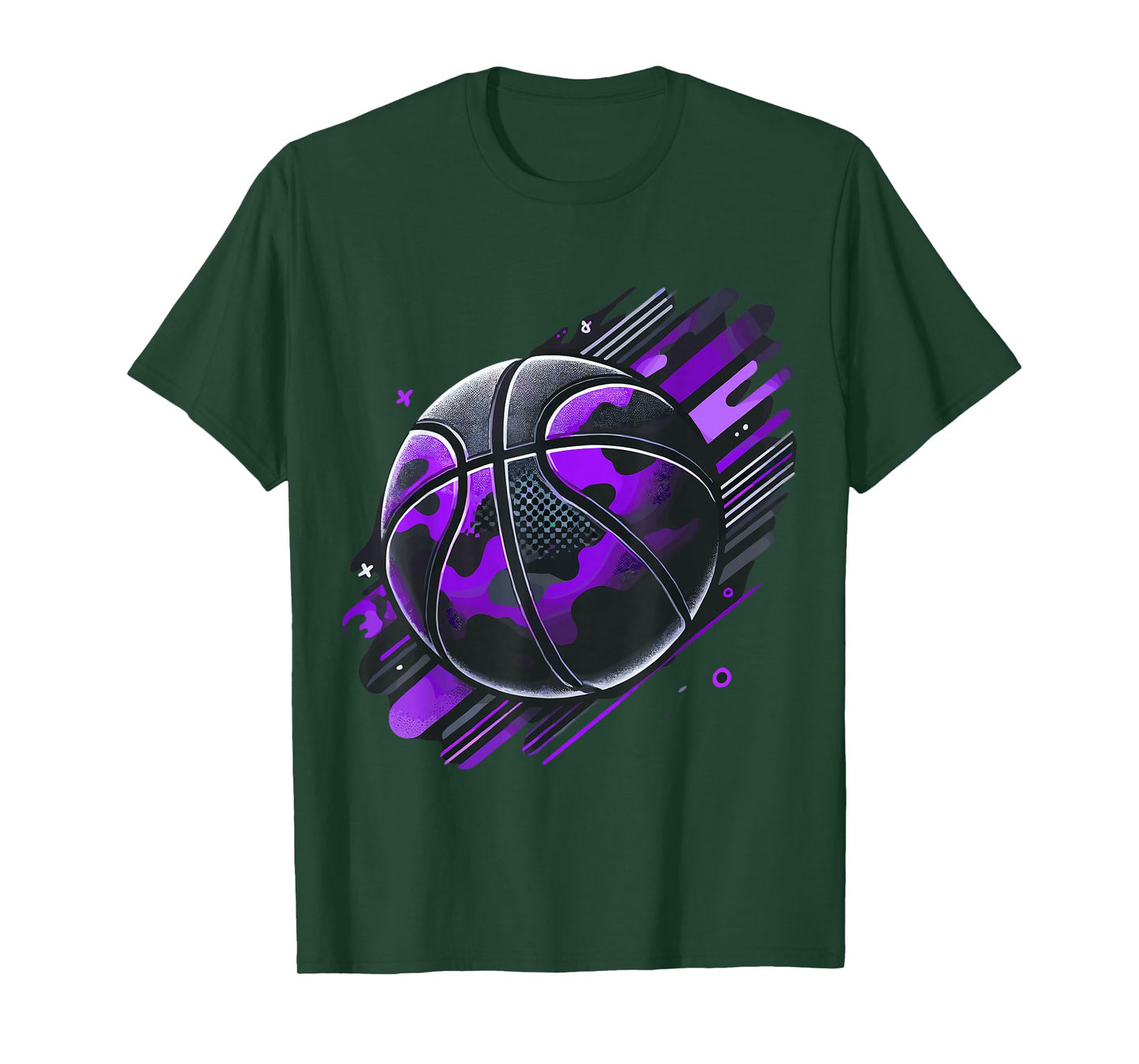 Magical and Funny Basketball Gifts Purple Camouflage T-Shirt