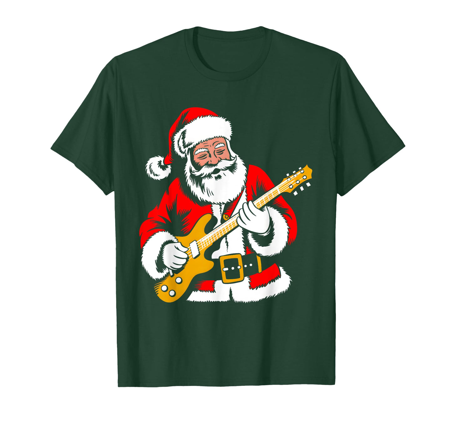 Santa Playing Guitar Rock Xmas Vibes Funny Christmas Pajama T-Shirt