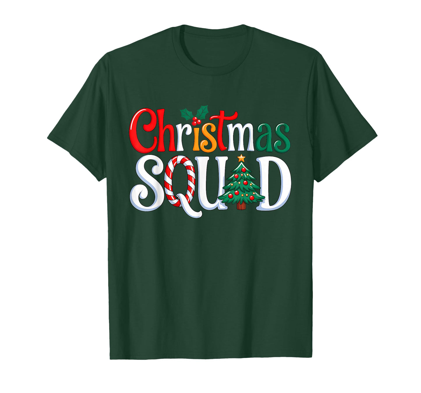 Christmas Squad Funny Xmas Tree Family Matching Pajamas T-Shirt