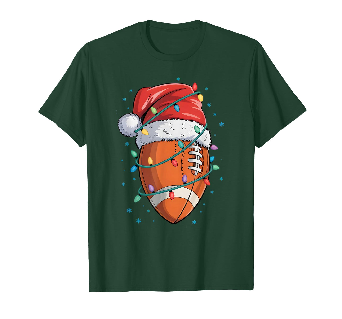 Santa Sports Design for Men Boys Christmas Football Player T-Shirt