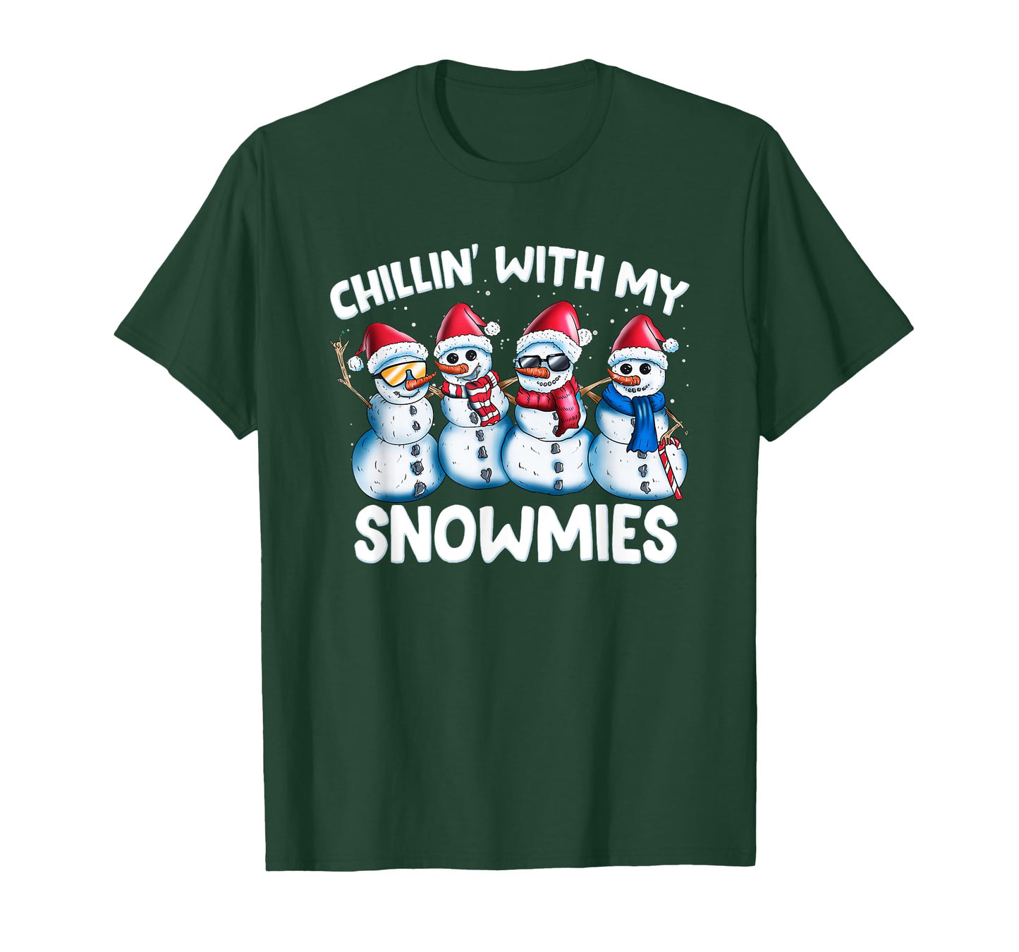 Chillin with My Snowmies Funny Snowman Christmas Boys Kids T-Shirt
