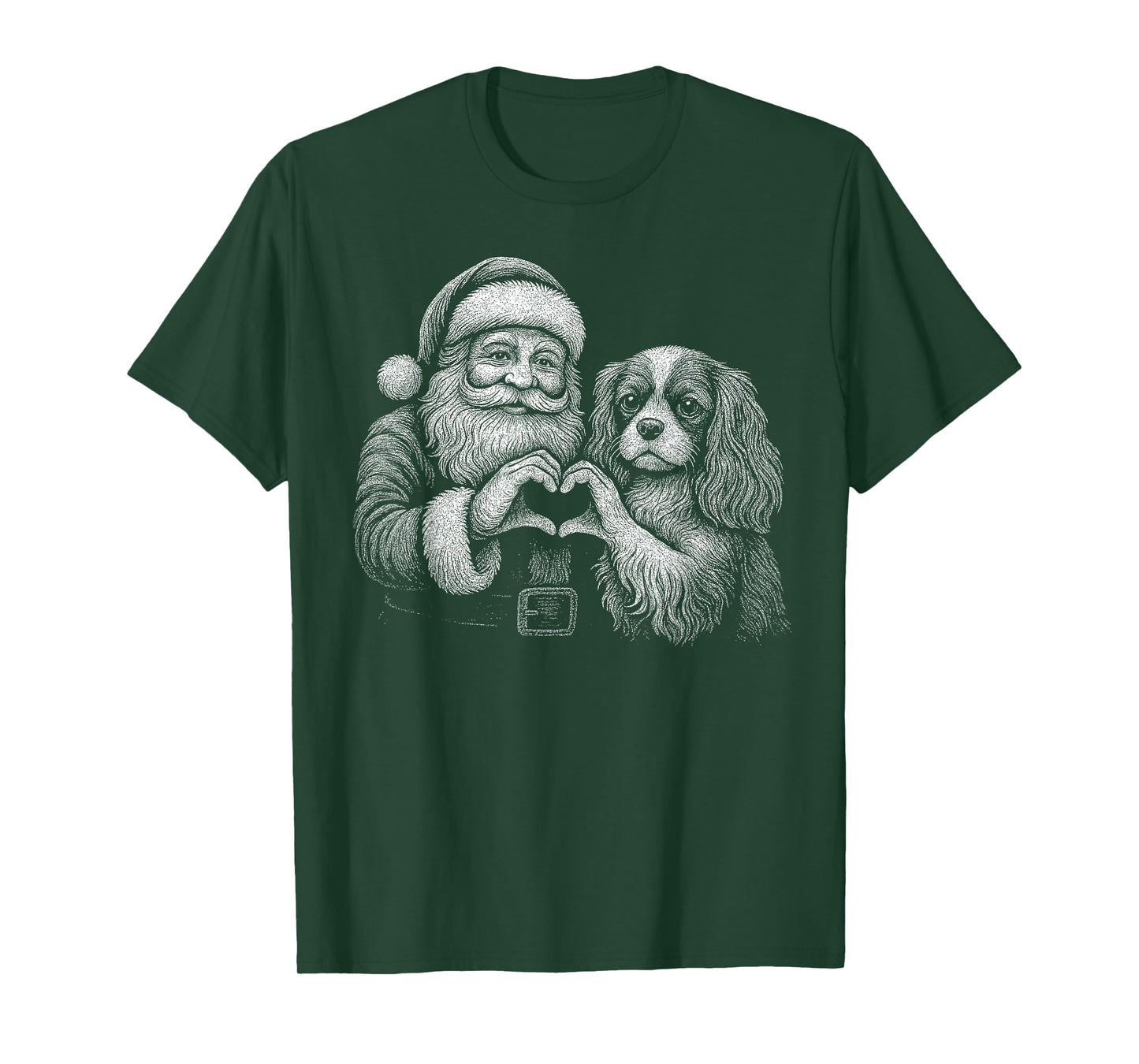Cavalier King Charles Spaniel Santa Claus Christmas Dog T-Shirt