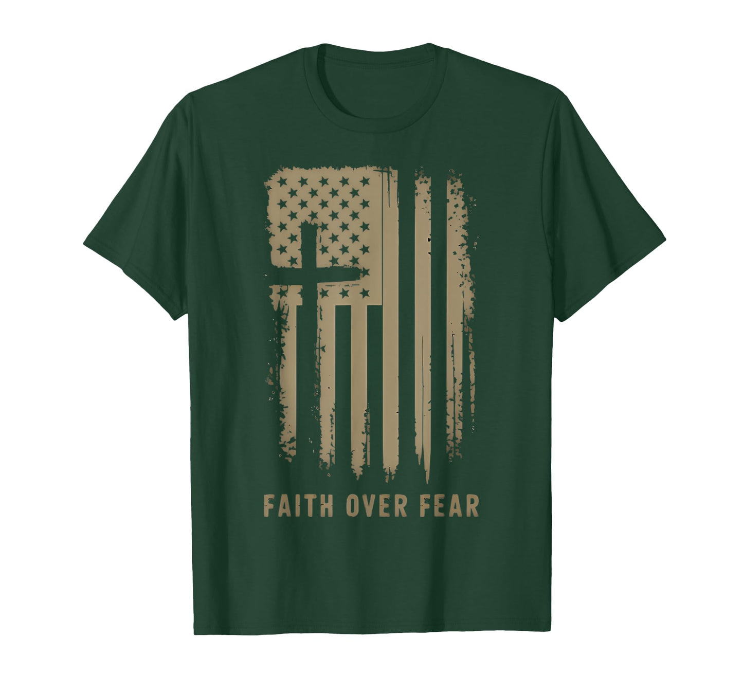 Faith Over Fear Christ Is King Vintage American Flag T-Shirt