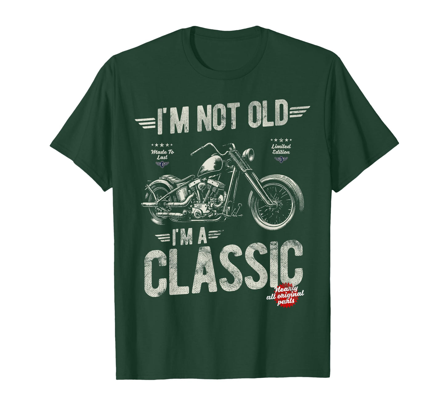 I'm Not Old I'm A Classic. Vintage, Retro Motorbike Birthday T-Shirt
