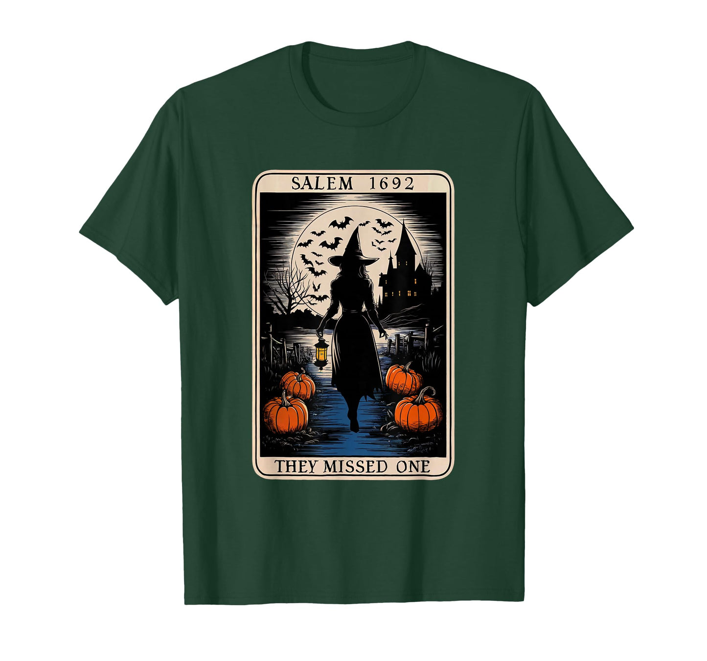 Salem 1692 They Missed One Halloween Tarot Card Witch Trials T-Shirt