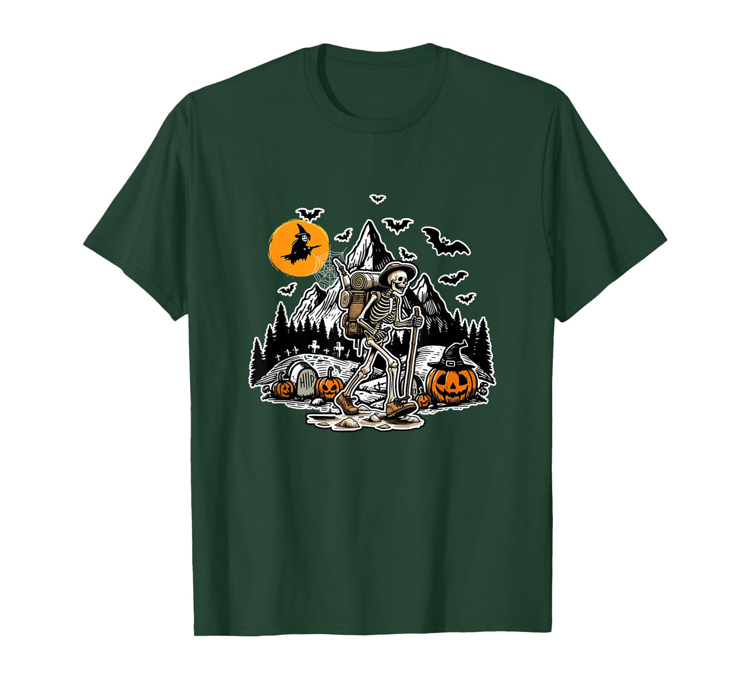 Skeleton Hiking Halloween Costume Sports Lover Family T-Shirt