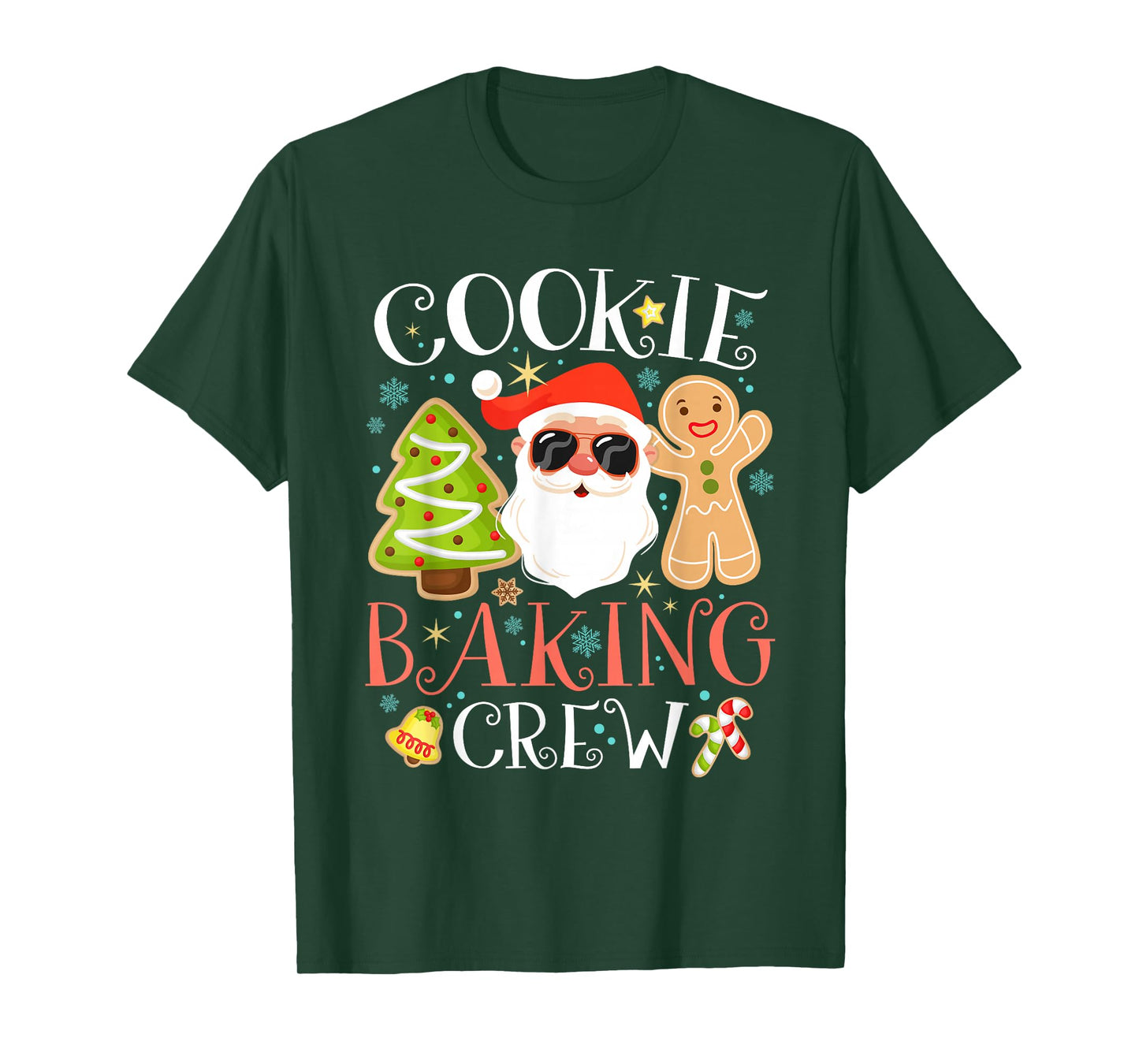 Cookie Baking Crew Christmas Gingerbread Santa Xmas Tree T-Shirt