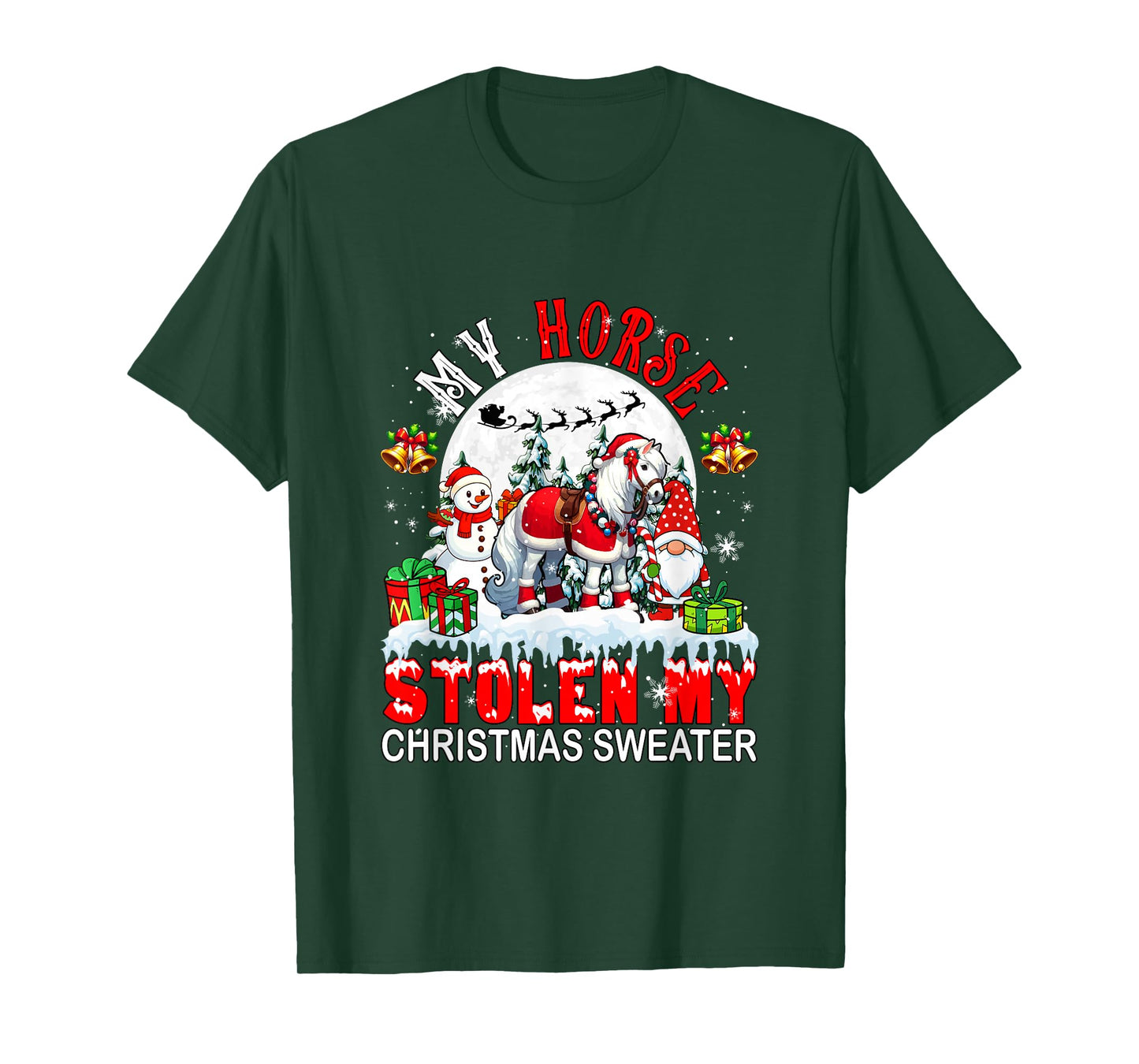 My Horse Stolen My Christmas Sweater Santa Dog Owner T-Shirt