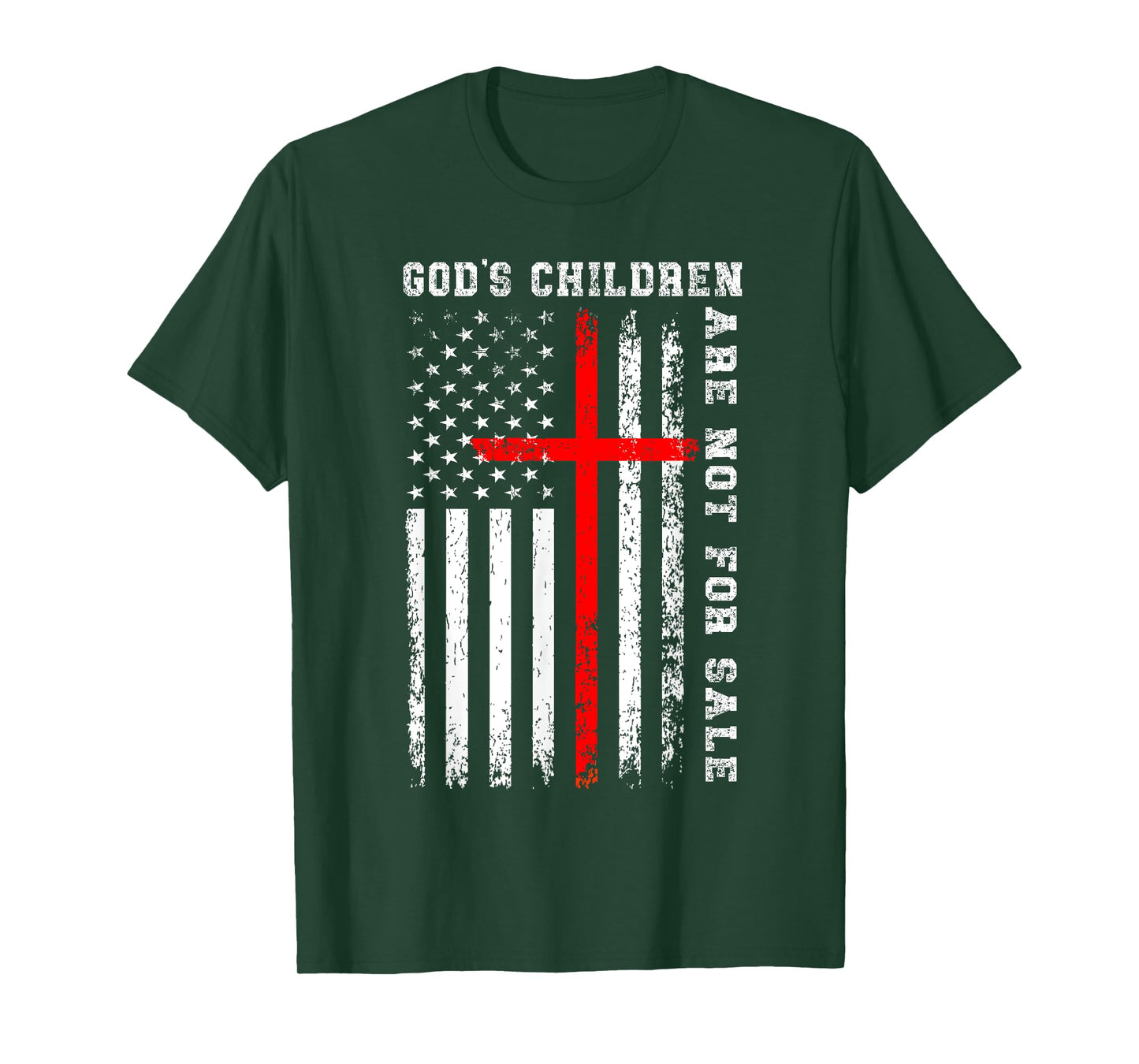 God's Children Are Not For Sale Christian USA Flag T-Shirt