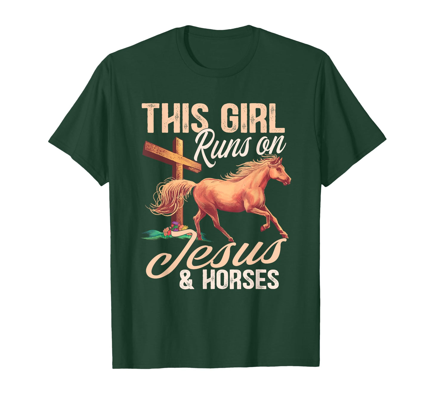 This girl runs on jesus and horses T-Shirt