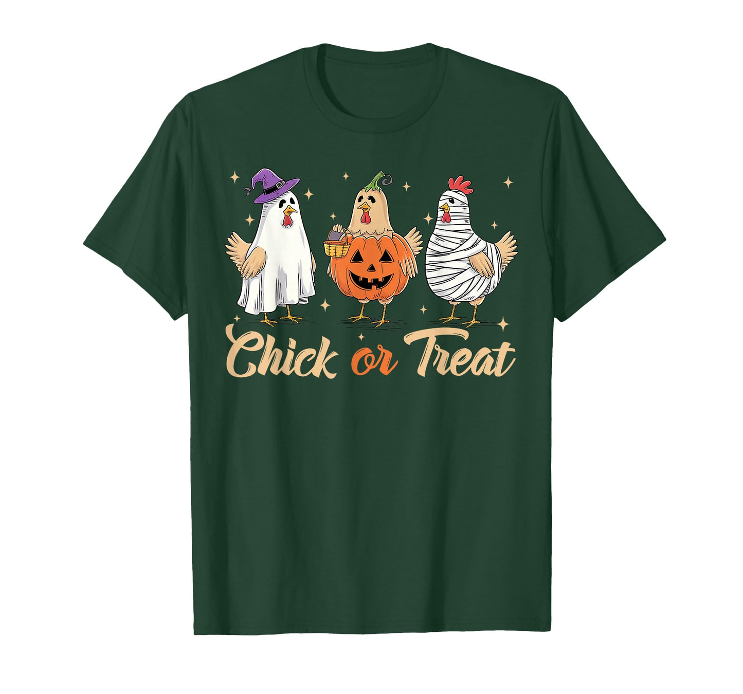 Chick Or Treat Halloween Witch Spooky Chicken T-Shirt