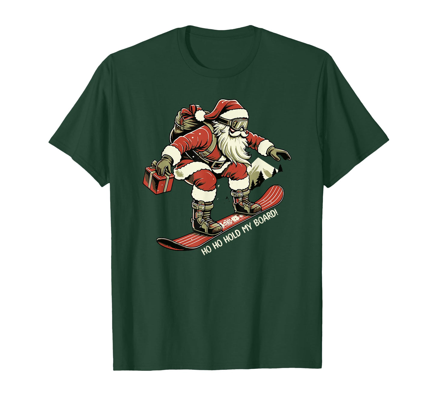 Santa Snowboarding Funny Christmas Holiday T-Shirt