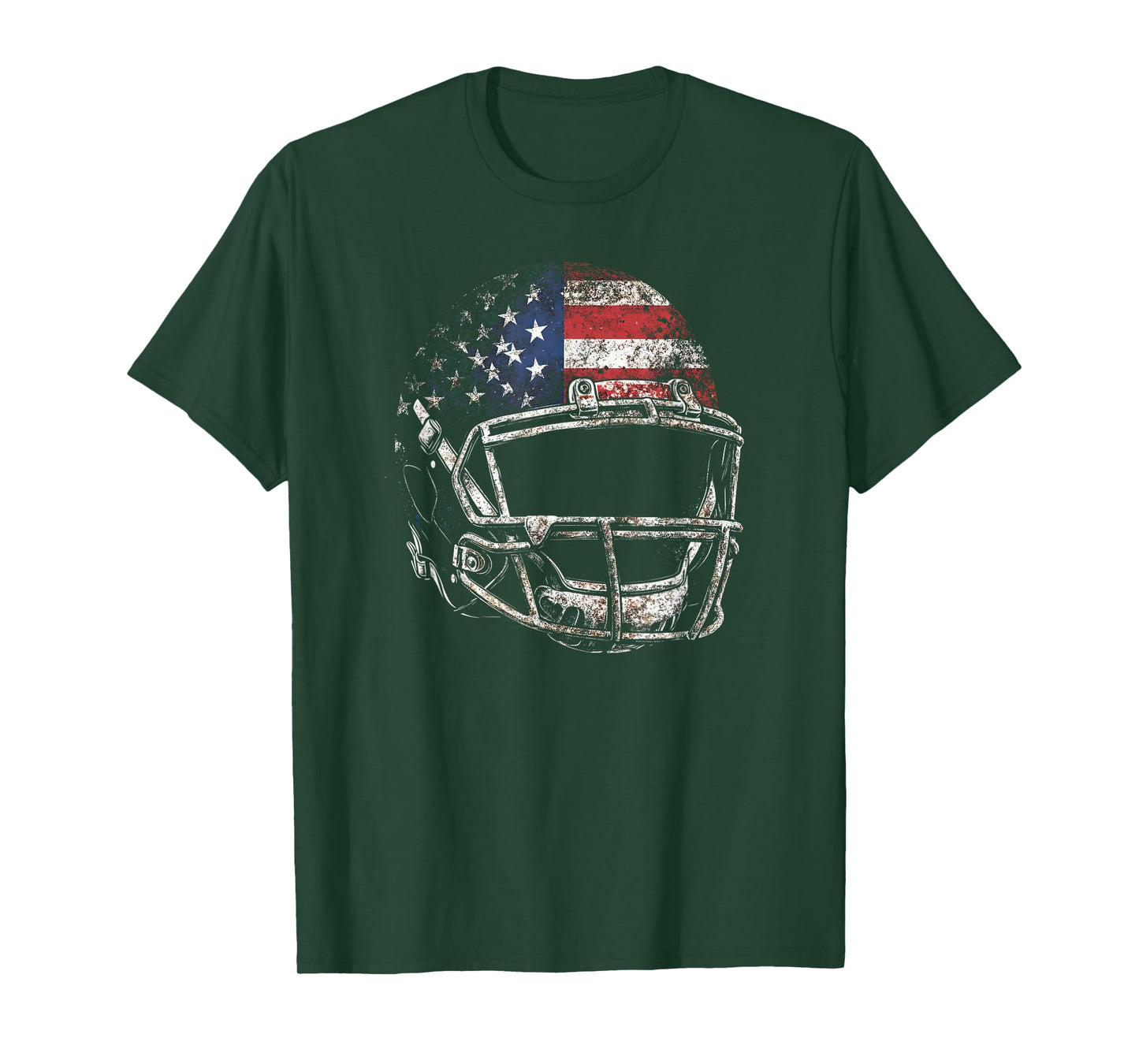 American Football Players Helmet US Flag T-Shirt